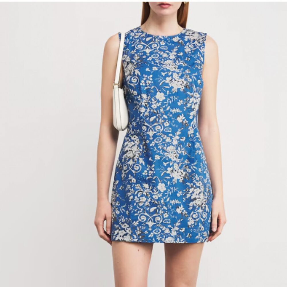Doen Floral Adele Mini Dress in Blue